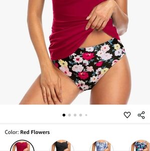 NWT Red Top with Floral Bottom Tankini